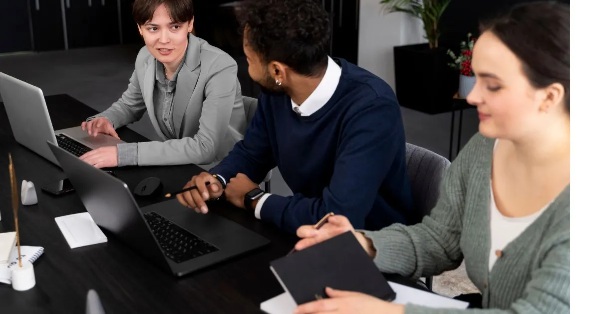 Team using digital workplace tools for remote collaboration